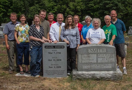 Joseph Smith Sr family participate in Asael Smith Memoriam