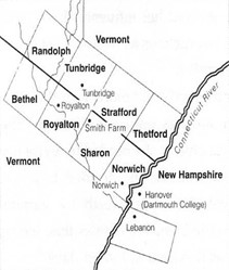 Tunbridge Town layout with neighboring communities